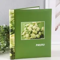 Фотоальбом 10 магнитных листов "Розы" 23X28см, зеленый, пер-т внутр.спираль