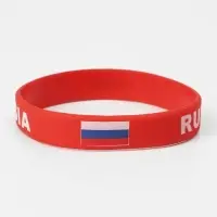 Силиконовый браслет «РОССИЯ», цвет красный