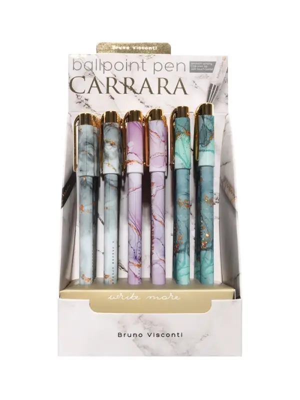 Ручка шариковая BrunoVisconti. Carrara.Bright 0.38 мм, стержень синий, МИКС