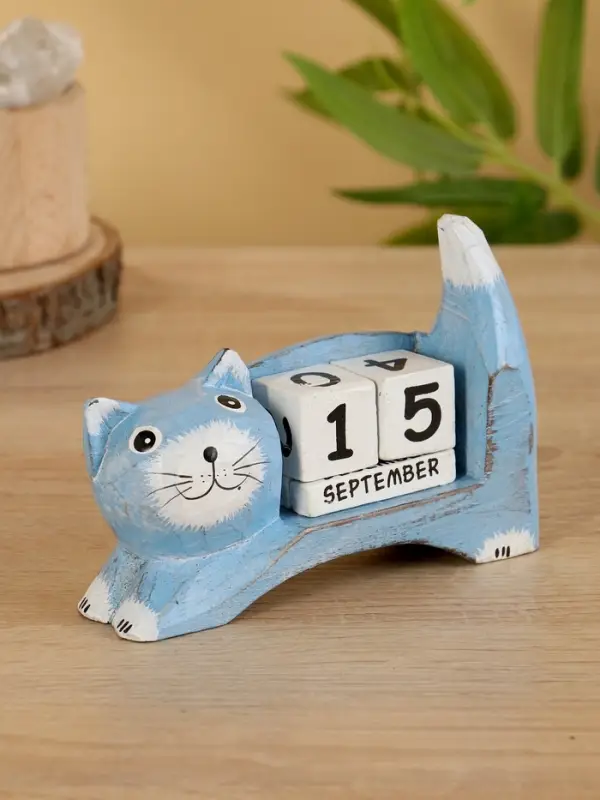 Календарь настольный «Кошка», 13×4×10 см, дерево