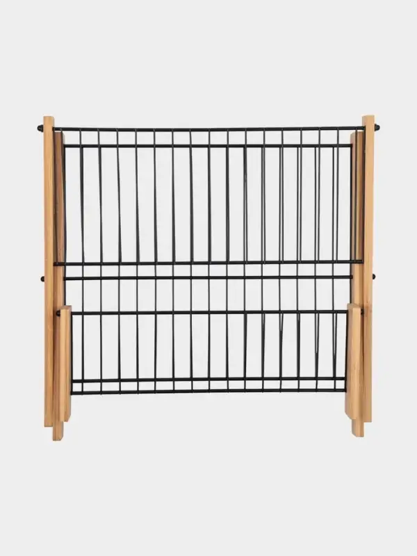 Сушилка для посуды Доляна Meli, 2 уровня, 39.5&times;34&times;27.5 см, бамбук, металл, чёрная