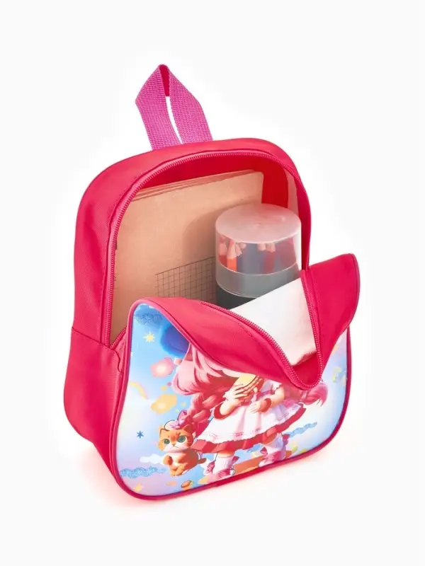 Рюкзак детский 20,5*9*24, отд на молнии, девочка ярко-розовый Рюкзак детский 20,5*9*24, отд на молнии, девочка ярко-розовый