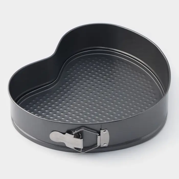 Форма для выпечки Доляна &laquo;Элин. Сердце&raquo;, 28.5&times;25.5&times;6.6 см, разъёмная, антипригарное покрытие, серая