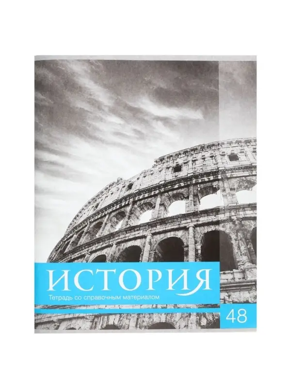 Предметная тетрадь по истории Calligrata &laquo;Чёрное-белое&raquo;, 48 листов, в клетку, со справочным материалом, бумажная обложка