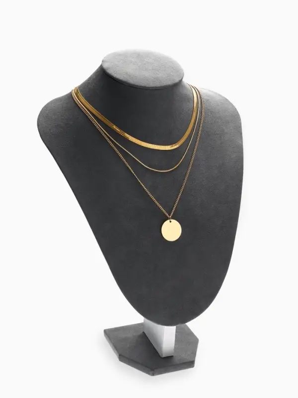 Бюст для украшений QF, 20&times;8&times;29 см, h=29 см, флок, серый графит