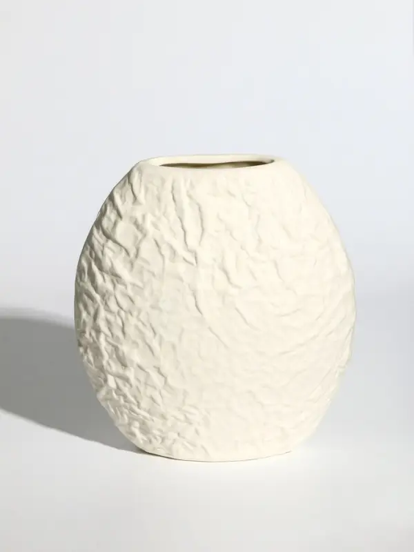 Ваза керамика настольная "Блейз" луна, 18х16х4 см, белый