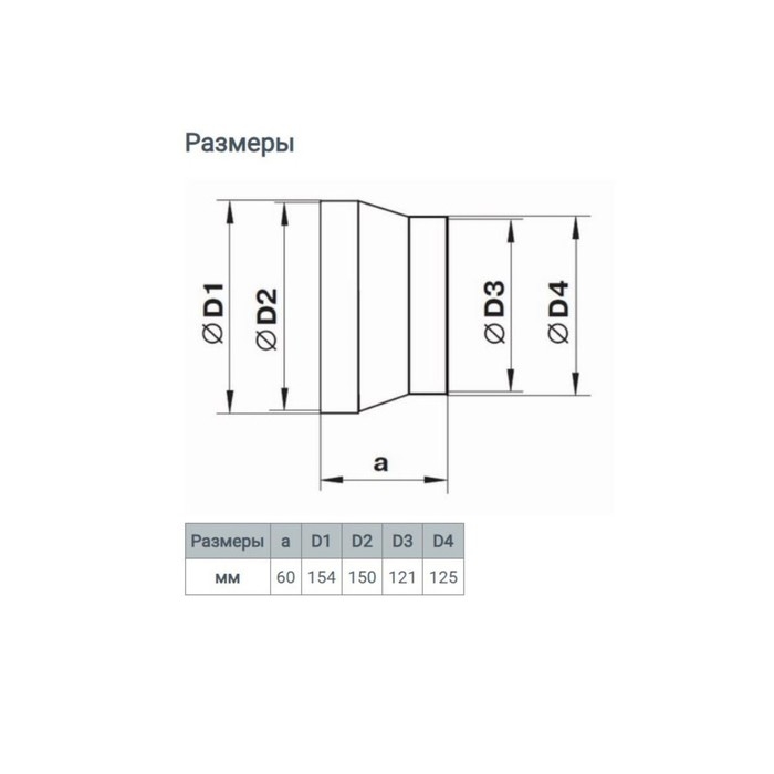 Редуктор ZEIN, вентиляционный, d=125/150 мм, центральный Редуктор ZEIN, вентиляционный, d=125/150 мм, центральный