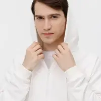 Толстовка унисекс оверсайз на молнии Zippy Terry, белая, размер XL/XXL