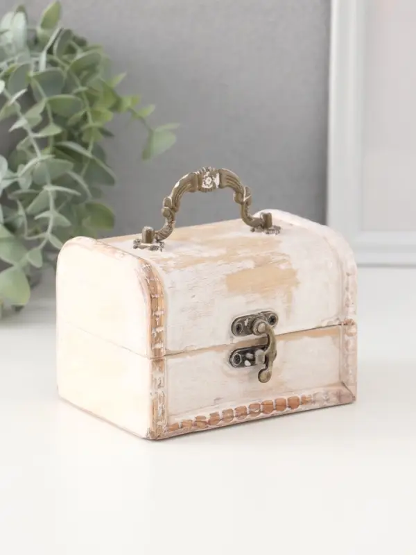 Шкатулка для украшений &laquo;Сундучок. Состаренная белая&raquo;, дерево, 8.5&times;12&times;8.5 см