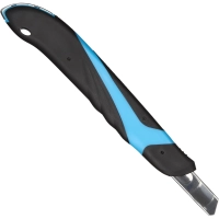 Нож универсальный Topfort 9мм с мет.напр.,дв.сист.выдв.+блок.лезв.,ABS+TPR