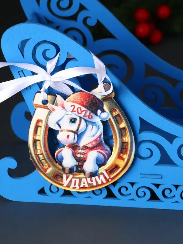 Шкатулка "Сани" с магнитом, 23х10х14 см, синий