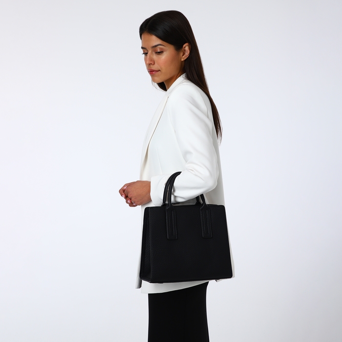 Сумка женская на молнии, TEXTURA, средний размер, цвет чёрный Сумка женская на молнии, TEXTURA, средний размер, цвет чёрный