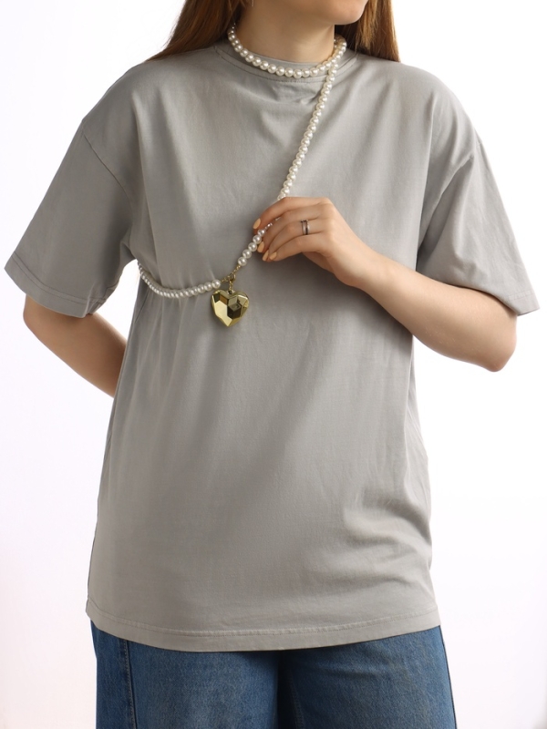 Портупея жемчужная с кулоном «Сердце», 129 см, белая в золоте Портупея жемчужная с кулоном «Сердце», 129 см, белая в золоте