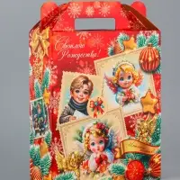 Подарочная коробка новогодняя Серафимчики 17 х 7 х 25,5 см Подарочная коробка новогодняя Серафимчики 17 х 7 х 25,5 см