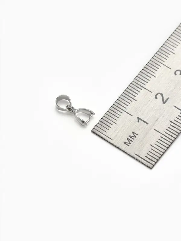 Держатель для кулона, 14&times;6 мм (набор 5 шт.), цвет серебро