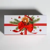 Коробочка для макарун «Подарок» 12 х 5,5 х 5,5 см