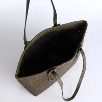 Сумка женская тоут на молнии, 30&times;11&times;25 см, зелёная