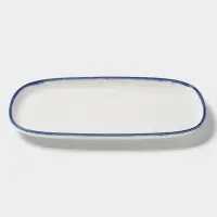 Блюдо овальное Magistro Blue Lagoon, 34.9&times;17.3&times;1.9 см, фарфор, белое