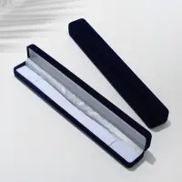Футляр бархатный под браслет, цепочку, часы &laquo;Пенал&raquo;, 23.5&times;3 см, синий