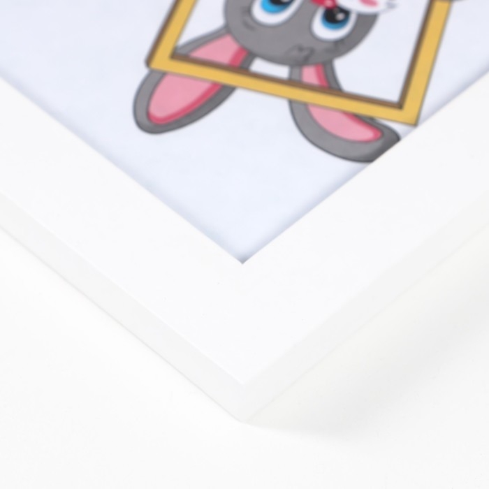 Фоторамка 10х15 см МДФ, №6 Белый, шир.17 мм, толщ.10мм  (пластиковый экран)