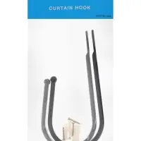 Крючок для штор ТУНДРА KS011, однорожковый, цвет черный, 2 шт Крючок для штор ТУНДРА KS011, однорожковый, цвет черный, 2 шт