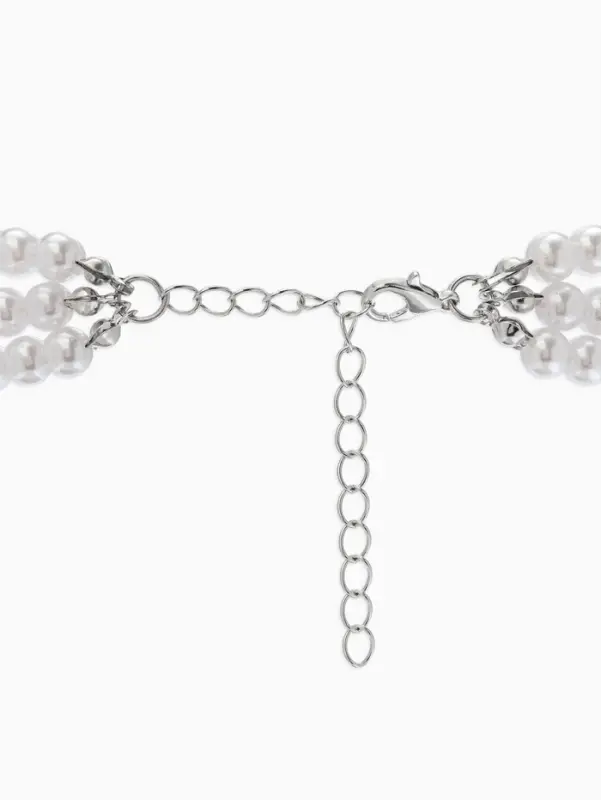 Набор 3 пред-та: серьги,колье.браслет "Императрица жемчуга", цвет белый в серебре