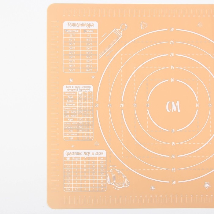 Силиконовый коврик для выпечки «Сладкая булочка», 50 х 40 см Силиконовый коврик для выпечки «Сладкая булочка», 50 х 40 см