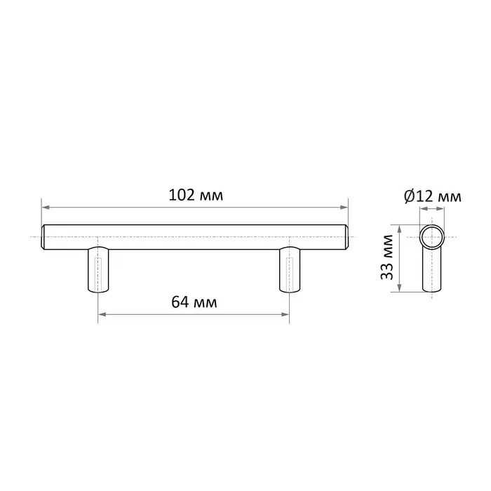 Ручка-рейлинг CAPPIO FRIDA, нержавеющая сталь, d=12 мм, м/о 64 мм, цвет черный Ручка-рейлинг CAPPIO FRIDA, нержавеющая сталь, d=12 мм, м/о 64 мм, цвет черный
