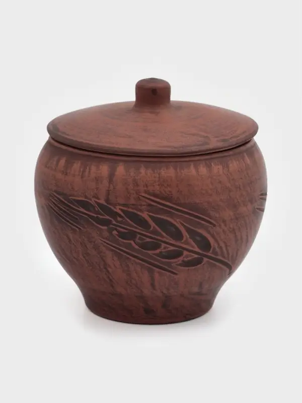 Горшок для жаркого &laquo;Колос&raquo;, 550 мл., 10&times;12 см, красная глина