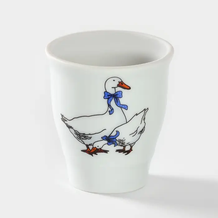 Подставка для яйца, рюмка Добрушский завод «Гуси», 50 мл, фарфор, белая Подставка для яйца, рюмка Добрушский завод «Гуси», 50 мл, фарфор, белая