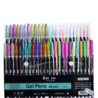 Набор гелевых ручек, 48 цветов (металлик, неоновые, пастельные, с блёстками), узел 1 мм, в блистере на кнопке