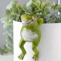 Сувенир полистоун на кашпо "Улыбающийся лягушонок" 11,5х5х6 см