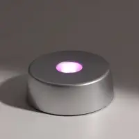 Подставка светодиодная LED, 2 диода, 3хLR44, 6&times;6&times;2, серебро