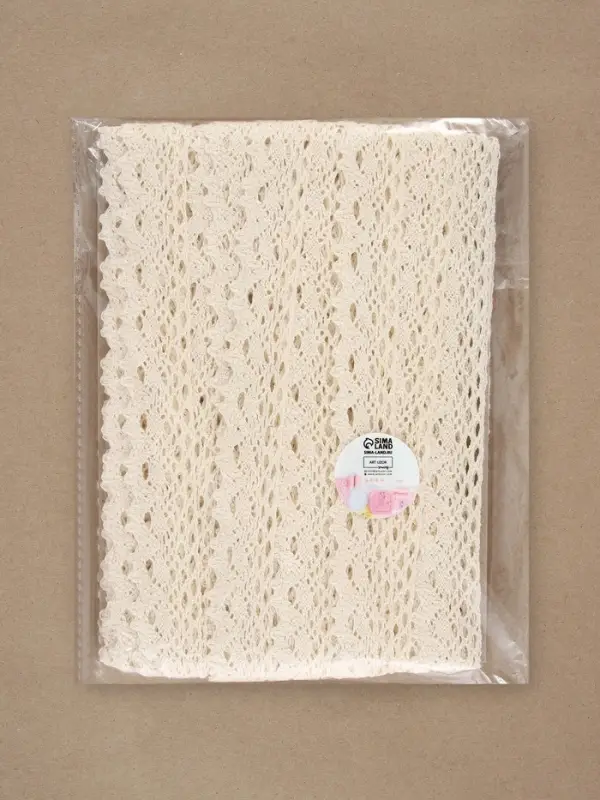 Кружево вязаное, 25 мм, 15&plusmn;1 м, бежевое