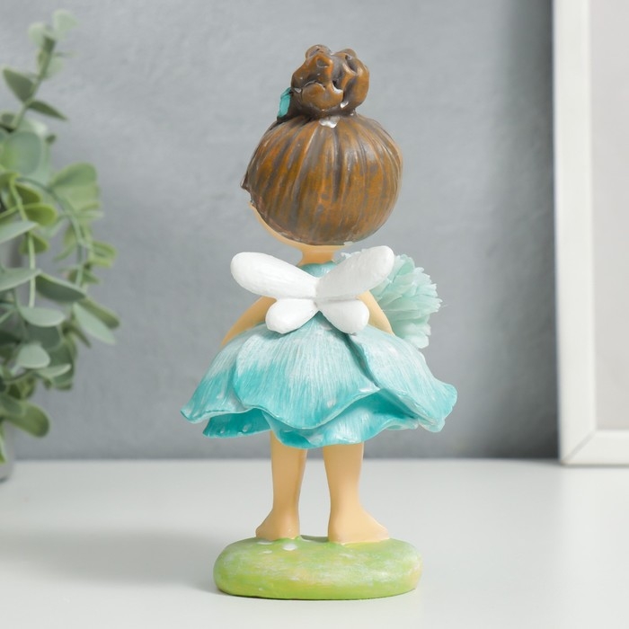 Сувенир полистоун Сувенир полистоун "Малышка-фея в голубом, с цветком" 15,5х8х8 см