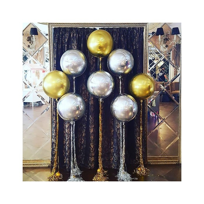 Шар фольгированный 32" &laquo;Сфера&raquo;, цвет серебряный