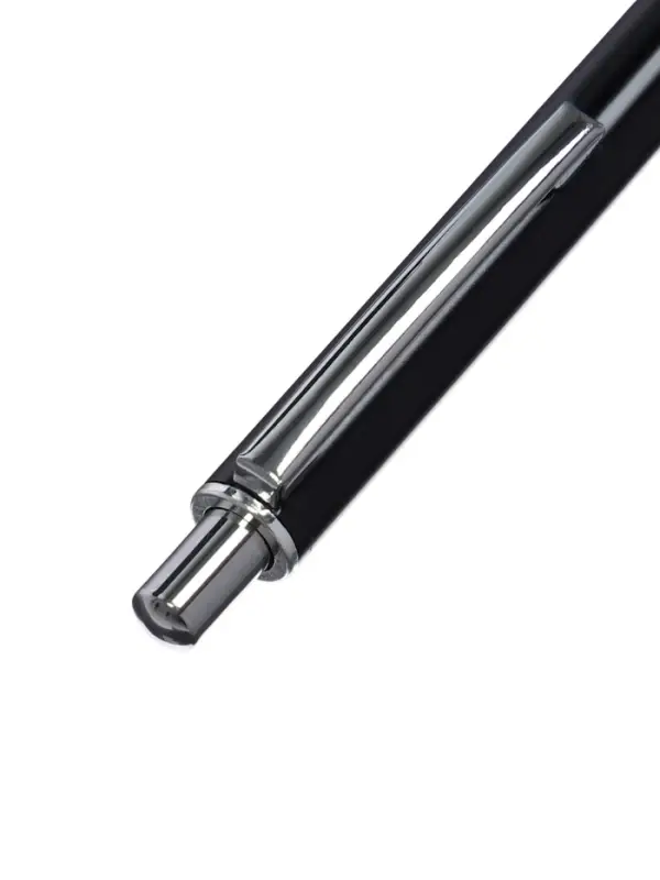 Ручка под логотип Calligrata, шариковая, автоматическая, синий стержень, узел 0.5 мм, корпус металлический чёрный с серебристым