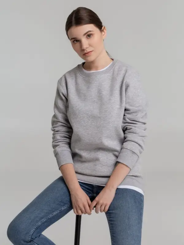 Свитшот унисекс King, серый меланж, размер S