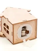 Ёлочная игрушка &laquo;Домик с Дедом Морозом&raquo; 8.5&times;5.5 см, подвеска, от батареек AG10&times;3, свечение тёплое белое