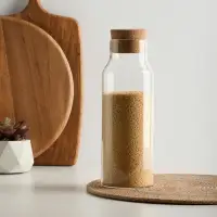 VETTA ЭКО Бутылка 1000мл, 25х9см, стекло, пробка