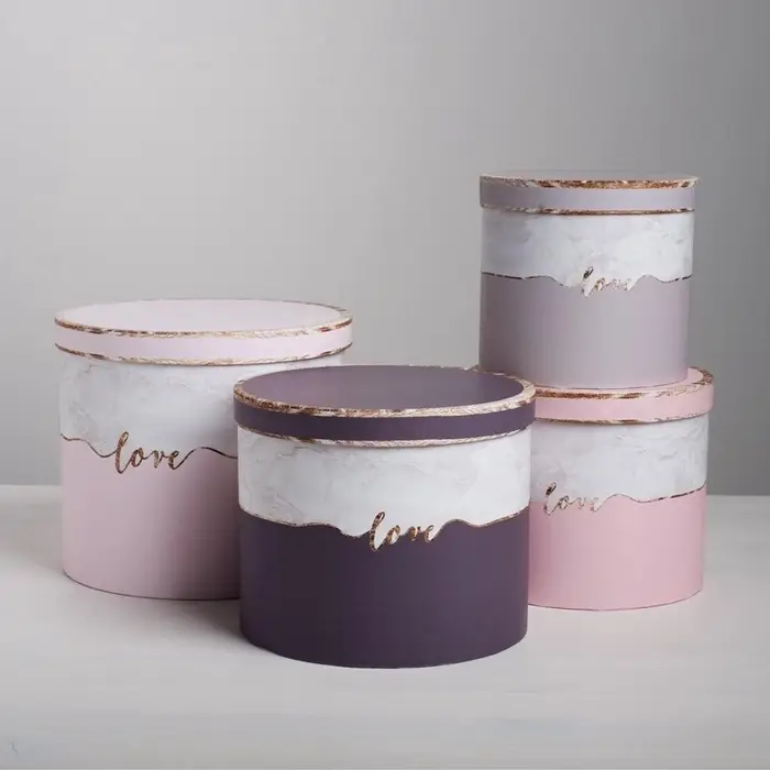 Набор коробок 4 в 1, упаковка подарочная, &laquo;Мрамор&raquo;, 14&times;14&times;13 - 20&times;20&times;17.5 см