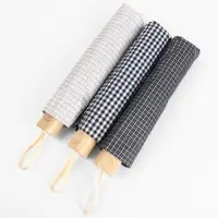 Зонт механический &laquo;Мелкая клетка&raquo;, эпонж, 4 сложения, 8 спиц, R=48/55 см, d=96 см, МИКС