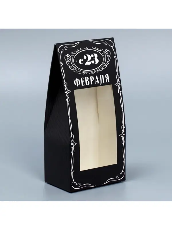 Коробка кондитерская складная, упаковка &laquo;23 февраля&raquo;, 9&times;19&times;6 см
