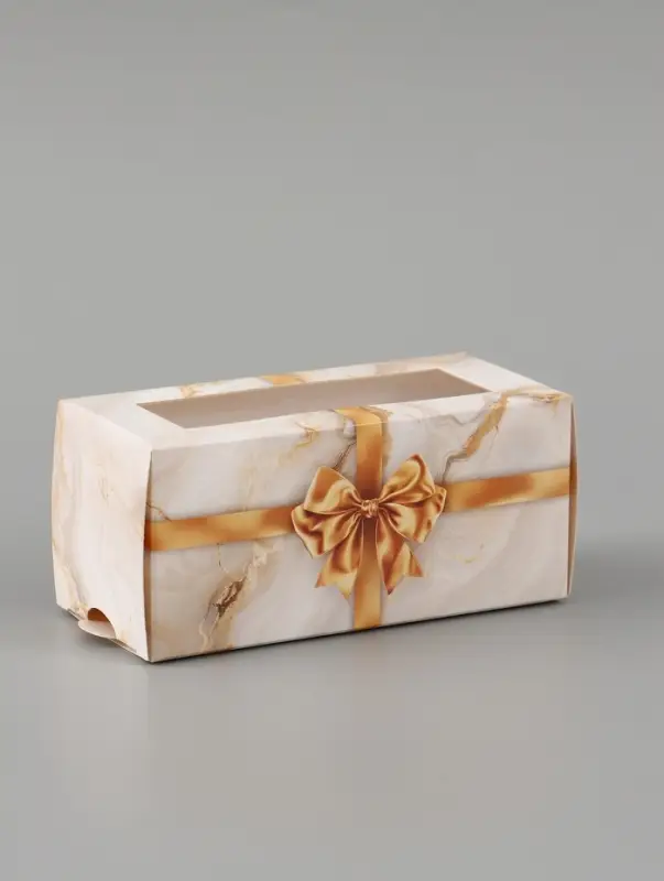 Коробка подарочная с окном &laquo;Мрамор&raquo;, 12&times;5.5&times;5.5 см, самосборная