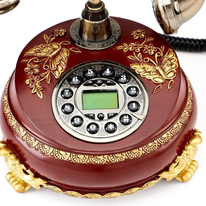 Ретро-телефон &laquo;Бабочка&raquo;, громкая связь, 23&times;26 см, коричневый