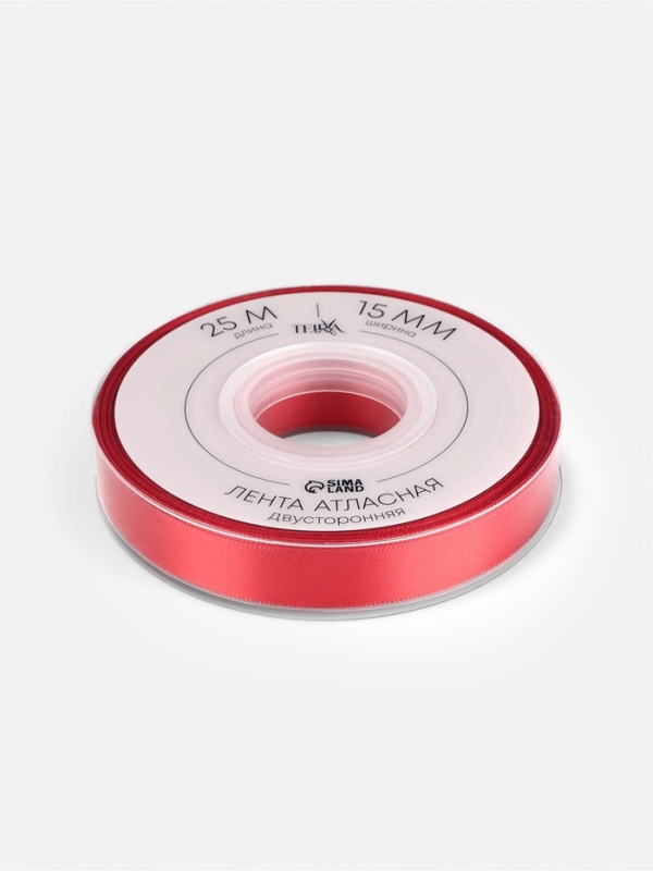 Лента атласная двухсторонняя №0250 15мм*25±1м алый TR Лента атласная двухсторонняя №0250 15мм*25±1м алый TR