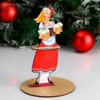 Салфетница "Девушка в новогоднем костюме с Бокалами", ДВУСТОРОННЯЯ наклейка, 20×13.5 см Салфетница "Девушка в новогоднем костюме с Бокалами", ДВУСТОРОННЯЯ наклейка, 20×13.5 см