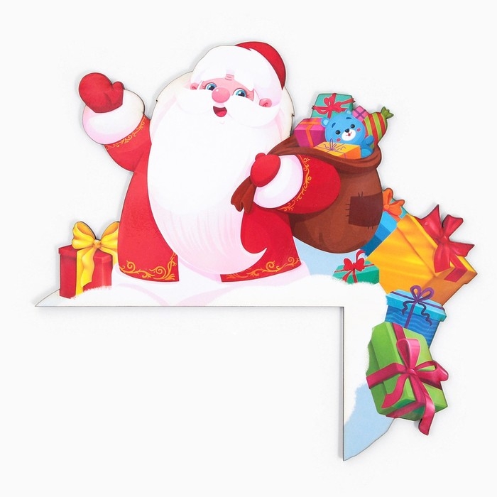 Декор на раму двери новогодний «Дед мороз»,  на Новый год, 23,2 х 20,6 см Декор на раму двери новогодний «Дед мороз»,  на Новый год, 23,2 х 20,6 см
