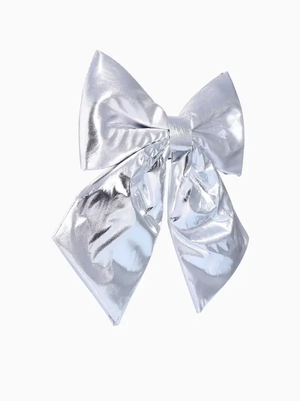 Ёлочная игрушка &laquo;Зимнее волшебство. Бант лоск&raquo; пластик, 24&times;26 см, серебро