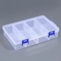 Органайзер для хранения мелочей, с подвесом, передвижные перегородки, 8 секций, 20&times;13.5&times;4.5 см, прозрачный